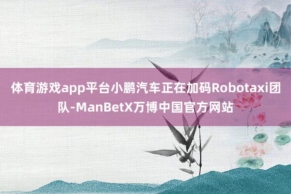 体育游戏app平台小鹏汽车正在加码Robotaxi团队-ManBetX万博中国官方网站