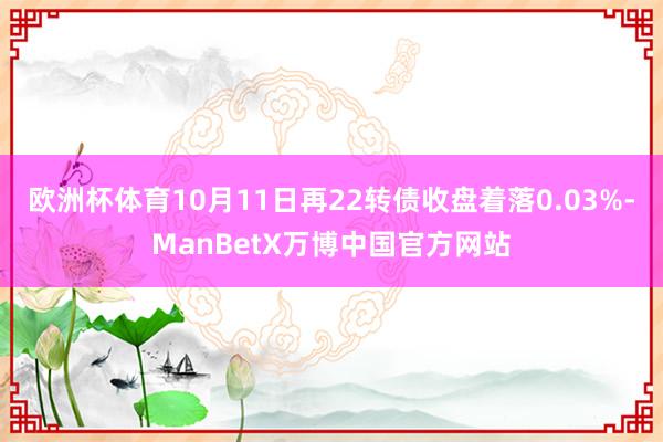 欧洲杯体育10月11日再22转债收盘着落0.03%-ManBetX万博中国官方网站