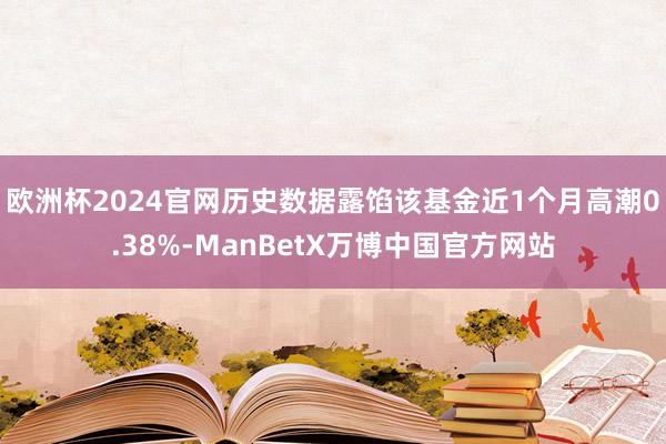 欧洲杯2024官网历史数据露馅该基金近1个月高潮0.38%-ManBetX万博中国官方网站