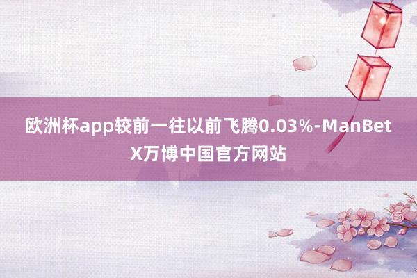 欧洲杯app较前一往以前飞腾0.03%-ManBetX万博中国官方网站